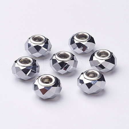Electroplate Glass European Beads LS-GDA002-33-1
