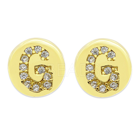 Brass Micro Pave Clear Cubic Zirconia Beads KK-T030-LA843-GX3-1