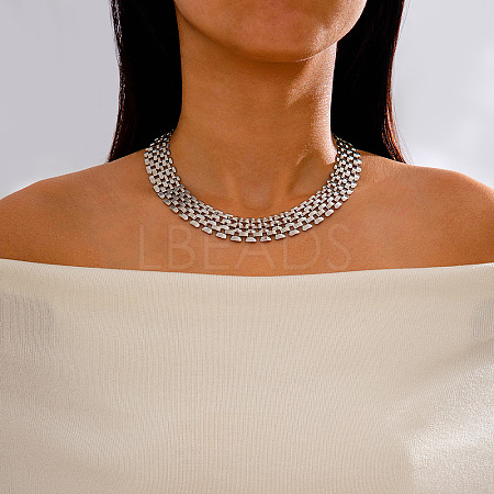 Alloy Mesh Chain Choker Necklaces for Women FS-WGFCB03-04-1