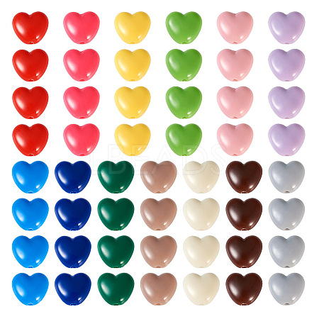 130Pcs 13 Colors Opaque Acrylic Beads OACR-TA0001-37-1