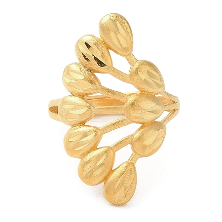 Light Gold Brass Adjustable Rings for Women RJEW-A022-01D-1