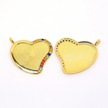 Alloy Rhinestone Pendant Cabochons Setting ALRI-TAC0003-13G-1
