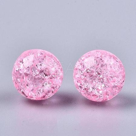 Transparent Crackle Acrylic Round Beads Strands CCG-R002-12mm-05-1