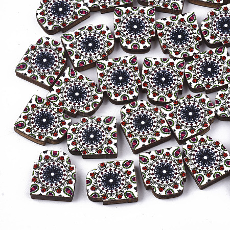 Printed Basswood Cabochons WOOD-S045-091-1