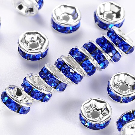 Brass Grade A Rhinestone Spacer Beads RSB034NF-15-1