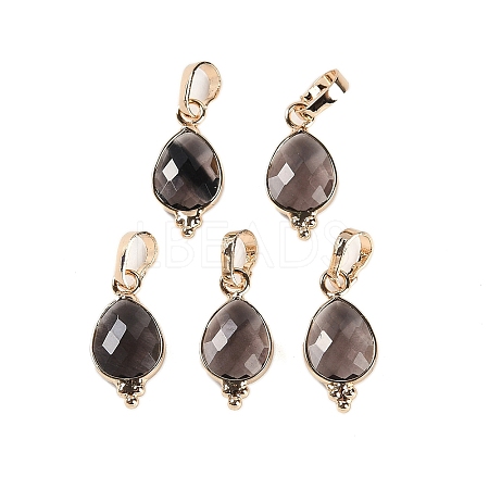 Natural Smoky Quartz Faceted Pendans X-KK-L218-004G-05-1