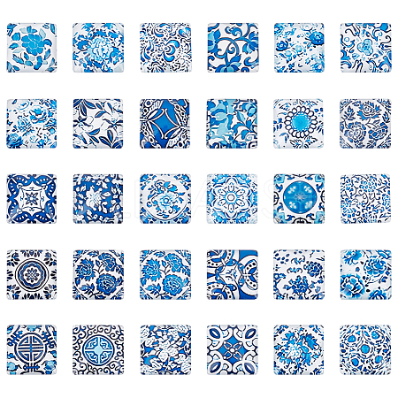 1Set Glass Cabochons GGLA-PH0001-65C-1