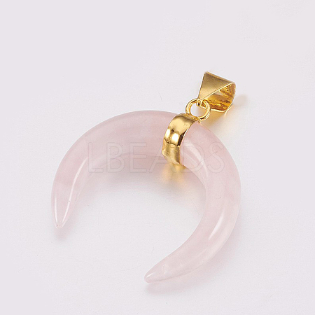 Natural Rose Quartz Pendants G-P001-33G-1