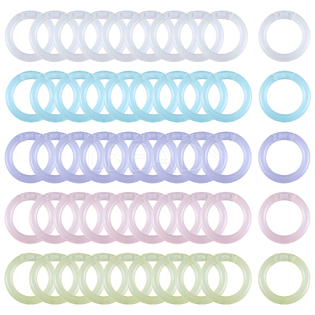 150Pcs 5 Colors PP Plastic Loose Leaf Book Binder Hinged Rings KY-GF0001-49-1