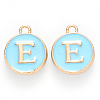 Golden Plated Alloy Enamel Charms X-ENAM-S118-04E-1
