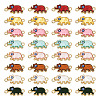 48Pcs 8 Colors Alloy Enamel Elephant Connector Charms ENAM-TA0001-80G-1