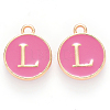 Golden Plated Alloy Enamel Charms ENAM-S118-08L-1