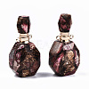 Assembled Synthetic Bronzite and Imperial Jasper Openable Perfume Bottle Pendants G-S366-060E-4