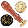Golden Plated Brass Sealing Wax Stamp Head AJEW-WH0208-942-1