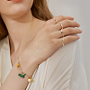 2 Sets 2 Styles Plastic Imitation Pearl Open Cuff Rings Set RJEW-AN0001-07-3