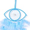 Handmade Eye Woven Net/Web with Feather Wall Hanging Decoration HJEW-K035-04A-3