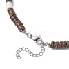Natural White Shell & Coconut Heishi Beaded Necklaces for Women NJEW-JN05473-01-5