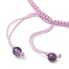 Natural Amethyst Rondelle Braided Bead Bracelets BJEW-TA00492-01-4