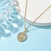 Brass Micro Pave Clear Cubic Zirconia Pendant Necklaces NJEW-JN04798-2