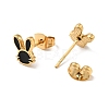 Enamel Rabbit Stud Earrings with 316 Surgical Stainless Steel Pins EJEW-A081-03G-3