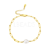 Natural Freshwater Pearls Bead Link Bracelets BJEW-I314-134-1
