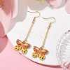 Alloy Enamel Butterfly Dangle Earrings EJEW-JE05604-01-2