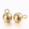 Ion Plating(IP) 304 Stainless Steel Sphere Charms STAS-H394-11G-2