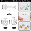 300Pcs 304 Stainless Steel Flat Round Blank Peg Earring Post STAS-SC0007-33B-2