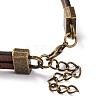 Hollow Cross PU Leather Bracelet Making MAK-I020-01A-3