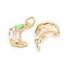 Brass Micro Pave Clear Cubic Zirconia with Enamel Charms CU-K002-47G-D-2