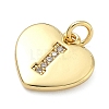 Brass Micro Pave Clear Cubic Zirconia Pendants KK-D229-01G-09-2