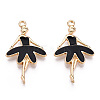 Light Gold Plated Alloy Pendants X-ENAM-T009-18A-2