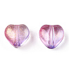 Transparent Spray Painted Glass Beads GLAA-R211-02-B04-3