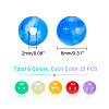 150Pcs 6 Colors Acrylic Beads MACR-PH0001-39-4