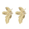 Brass Micro Pave Clear Cubic Zirconia Stud Earring Findings KK-Z106-02G-04-1