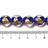 Handmade Gold Sand and Silver Sand Lampwork Flat Round Beads FOIL-C001-02I-4