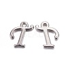 Platinum Plated Alloy Letter Pendants PALLOY-J718-01P-T-1