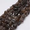 Raw Rough Natural Smoky Quartz Beads Strands G-E343-07-1