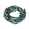 AB Color Plated Transparent Glass Beads Strands GLAA-G127-01-01N-3