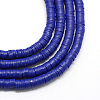 Flat Round Handmade Polymer Clay Bead Spacers CLAY-R067-3.0mm-09-1