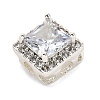 Brass Micro Pave Cubic Zirconia Beads KK-D408-11S-06A-2