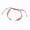 Adjustable Segment Dyed Polyester Thread Braided Beaded Bracelet Making AJEW-JB00790-2