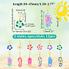 Summer Theme Plumeria Flower & Flip Flops Pendant Stitch Markers HJEW-AB00407-2