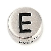 925 Sterling Silver Flat Round with Letter Beads STER-G044-01AS-E-1