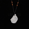 Natural Raw Quartz Crystal Nugget Pendant Necklaces PW-WG79580-01-1