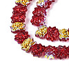 Baking Paint Electroplate Transparent Glass Beads Strands EGLA-N020-04A-3