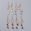 Shell Pearl Dangle Earrings EJEW-JE03905-1