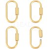 4Pcs 4 Style 304 Stainless Steel Screw Carabiner Lock Charms STAS-UN0029-89-1