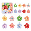 32Pcs 8 Colors 2 Sizes Resin Pendants RESI-TA0001-38-9