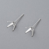 304 Stainless Steel Prong Earring Settings LS-STAS-O098-06S-04-1